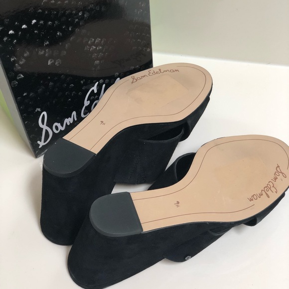 Sam Edelman black wedges Sz 9.5 - Picture 4 of 6